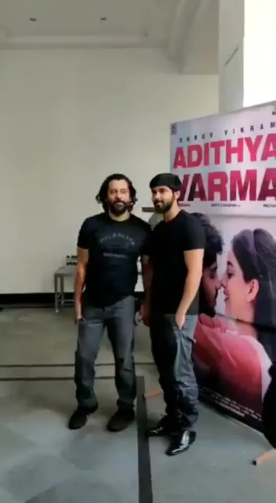 Chiyaan Vikram & Dhruv Vikram Arrives at Adithya Varma Thanks Giving Meet