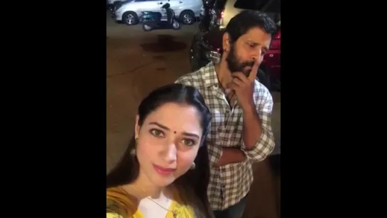 Chiyaan Vikram - instagram 20.05.2017 - with Tamannah Bhatia - Sketch