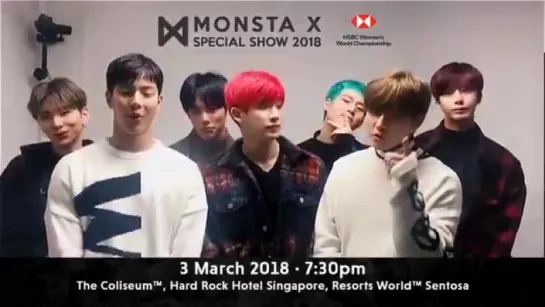 [VK][180126] MONSTA X message for HSBC's Women's World Championship @ SPECIAL SHOW 2018