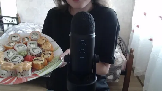 АСМР Итинг суши 🍣 Мукбанг роллы _ Mukbang sushi 🌠2021-09-06Natasha ASMR