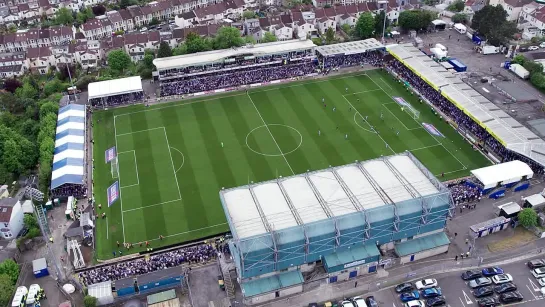 Bristol Rovers 7-0 Scunthorpe - 7th goal and final whistle. BRISTOL ROVERS PROMOTION TO LEAGUE ONE.