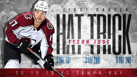 Tyson Jost. HIS FIRST CAREER HAT TRICK!