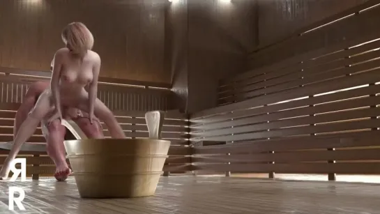 Ashley Graham after saving the world enjoys some time in the sauna RuriaRaw Resident Evil 3D animation porn