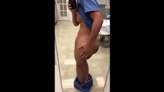 blonde nurse flashing tits and ass