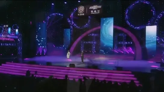 [VIDEO] 150108 CHEN & Zhang Li Yin - Breath @ Hua Ding Awards