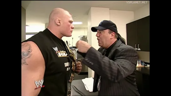 Brock Lesnar and Paul Heyman backstage, WWE Smackdown 14.11.2002