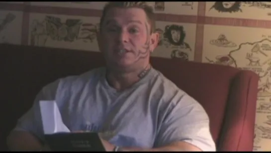 Pro BodyBuilder Lee Priest Reading The 'Bibble' In Alaska