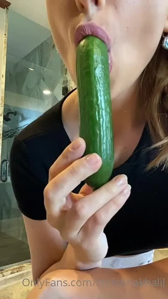 Christina Khalil - Cucumber Blowjob