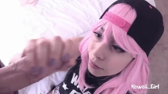 Busting A Nut On Her Face - Pink Hair POV Blowjob And Facial | Kawaii Girl