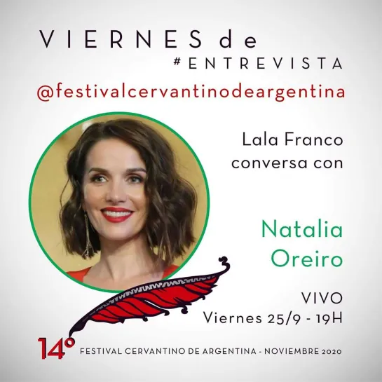 Интервью Наталии для Festival Cervantino Argentina (Lala Franco)  ~25.09.20~