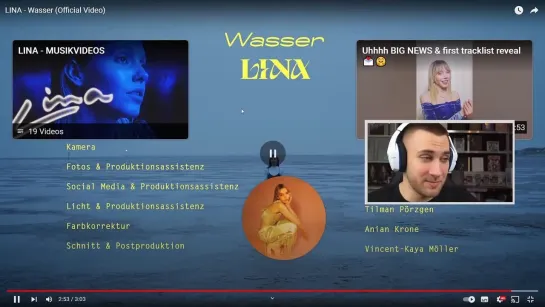 SO SCHÖN!!! 🥺 LINA - Wasser (Official Video) - Reaction (1)