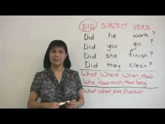 Basic English Grammar – Past Tense Questions