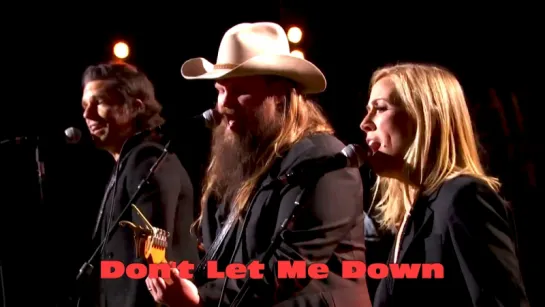 Sheryl Crow, Chris Stapleton, Brandon Flowers «Don't Let Me Down» (LIVE, 2015)