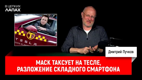 Маск таксует на Тесле, разложение складного смартфона