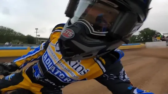 Speedway. Go-Pro on the motorcycle