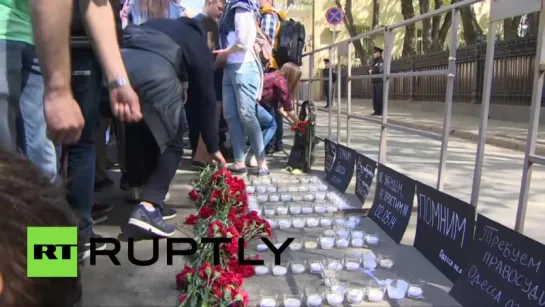 В Москве почтили память погибших в массовом убийстве в Доме профсоюзов в Одессе