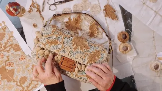 The making of the Fendi Hand in Hand Baguette representing craftsmanship in Umbria, Italy