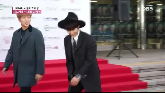 [NEWS] 23.01.2014 OBS Entertainment News - 24th Seoul Music Awards Red Carpet - BEAST Cut