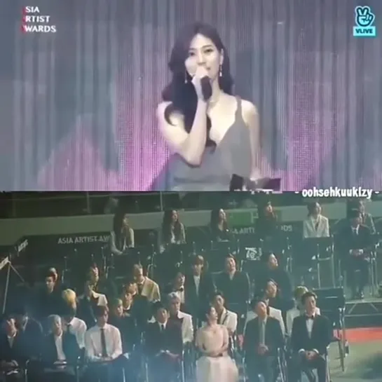 IU and lee seung Gi reaction for suzy @ AAA Asia artists awards 2018 [TzeVK_zN-M8]