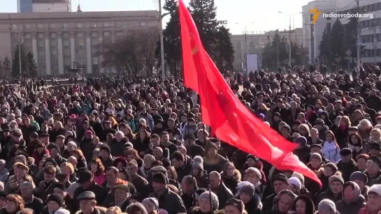 В Донецке отмечали День защитника на главной площади (23.02.15)