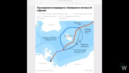 Марцинкевич у PolitWera. Проблемы СП-2 при прокладке газ.трубопровода через воды  Дании и по нейтральным водам ЕС. 02.07.19г