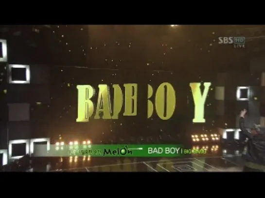 Big Bang performing Fantastic Baby and Bad Boy on Inkigayo (120422)