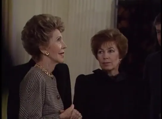 Nancy Reagan gives a Tour of the White House to Raisa Gorbachev on December 9, 1987