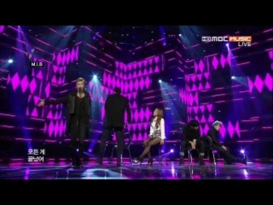 [PERF] M.I.B feat. A PINK (BoMi) - Let's Talk About You (너부터 잘해) (131204 MBC Music Show Champion)