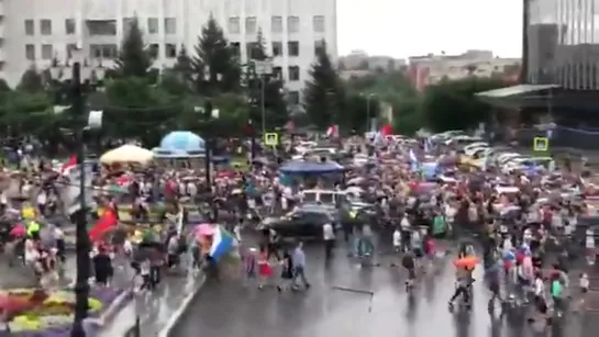 Жители Хабаровска на митинге в поддержку Фургала, 1 августа [NR]