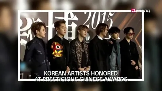 [ENG] 13.01.2016 Arirang Showbiz Korea - Korean Artists Honored at Prestigious Chinese Awards - BEAST