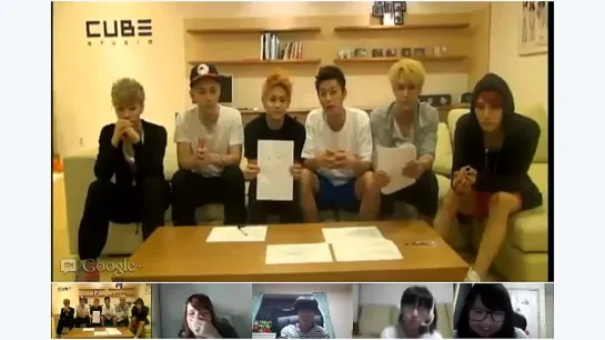 [CLIP] 11.07.2012 Hangouts On Air with BEAST on Google+