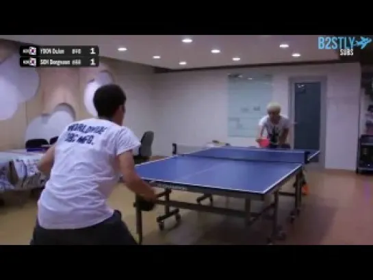 [ENG] 12.08.2012 Table Tennis Match - DooJoon VS DongWoon @ PLAYB2ST Fancafe