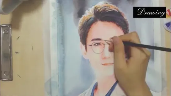 Draw Zhu Yi Long Watercolor painting