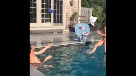 Pretty good timing and precision if you ask me. 😎 #balls + #pools + #friends = #goodtimes #MV2015🇺🇸