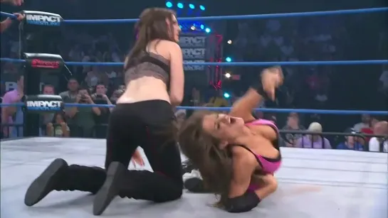 TnT(Miss Tessmacher & Tara) vs Winter & Angelina Love(TNA Womens Knockouts tag team titles)