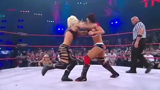 Angelina Love(w/Velvet Sky & Madison Rayne) vs Tara(TNA Women's Knockout title)