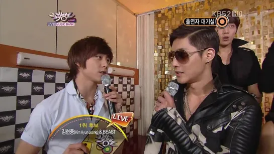 [BACKSTAGE] 17.06.2011 BEAST & Kim HyunJoong - Waiting Room @ KBS2 Music Bank