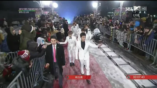 [CUT] 29.12.2012 BEAST - Red Carpet @ SBS Gayo Daejun