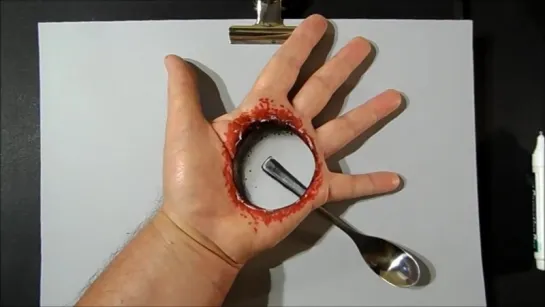 Hole in the Hand, Drawing Cool Trick Art