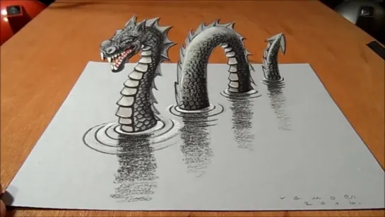 How I Draw a 3D Loch Ness Monster