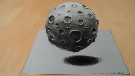 How I Draw a 3D Moon, Magic Realism  Three Dimensional Space