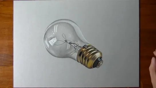 How I draw a realistic lightbulb 2