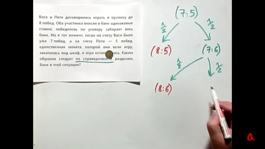 Теория вероятностей. Урок 4: задача о разделе ставки