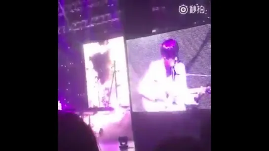 jin playing guitar on today s fanmeet (360p)