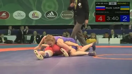 Natalya Vorobyova vs Alla Cherkasova sports women's wrestling