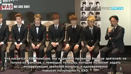 [РУСС.САБ] 131128 EXO @ EXO's SHOWTIME Press Conference (Full)