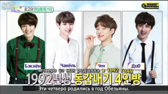 [WAO рус.саб] 160207 Section TV: Обезьянки EXO - ДиО и Бэкхён