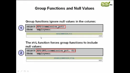 12 Oracle 10g Sql_07. Групповые ф-ции