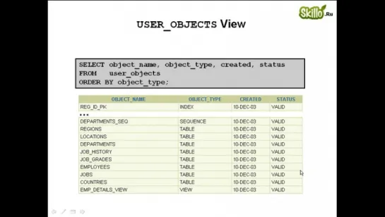 20 Oracle 10g Sql_16. Описание словаря данных