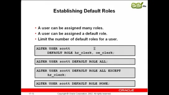 32 Oracle 9i-10g Управление ролями